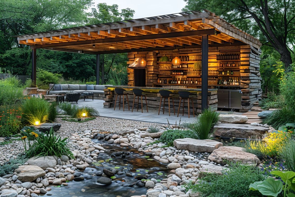 Instructions pour créer un bar de jardin pratique avec deux palettes